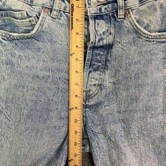 Free People We The Free Light wash Slim Button Fy Jeans Raw Hem Sz 26 - Picture 6 of 11